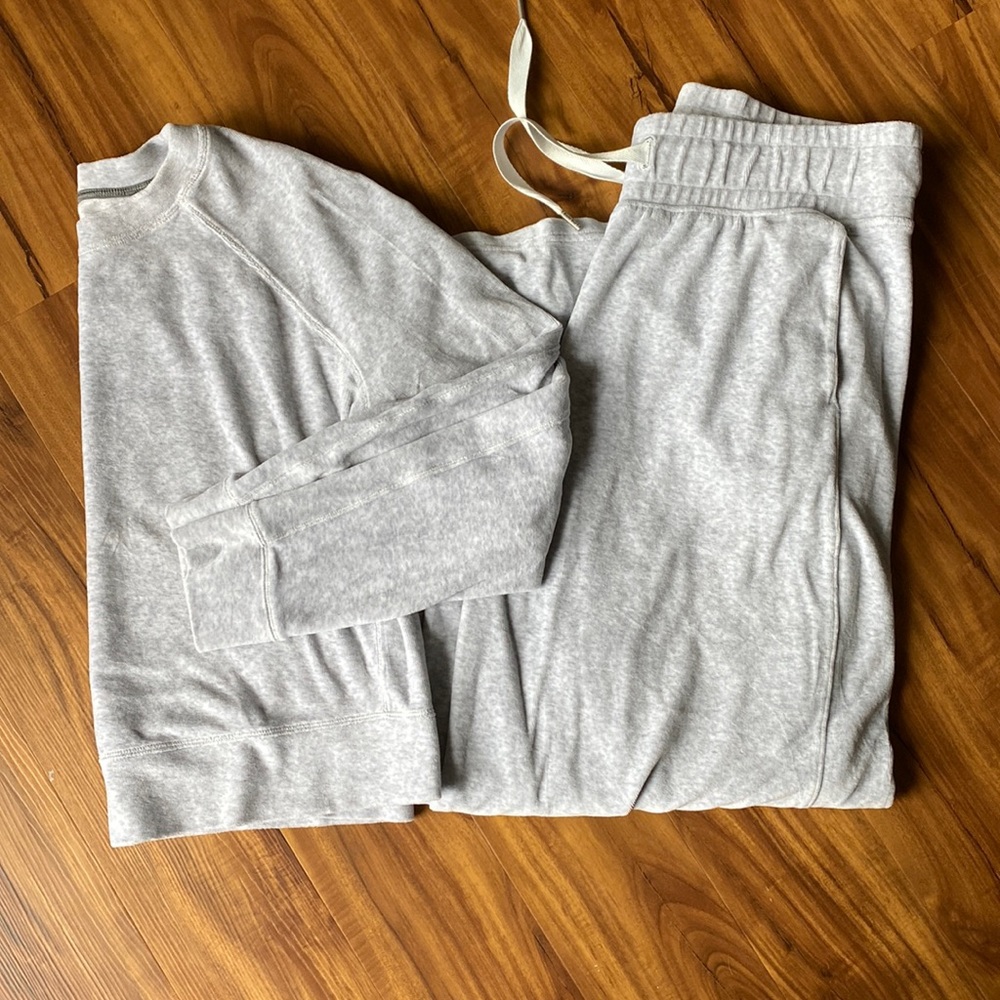Lululemon Light grey velour track set